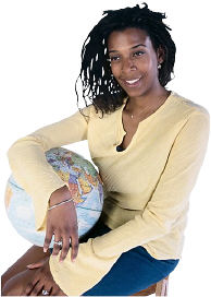 woman holding globe 3